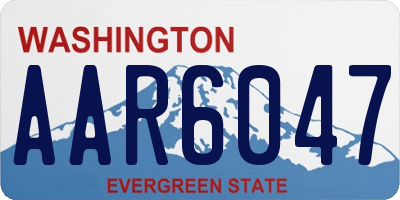WA license plate AAR6047