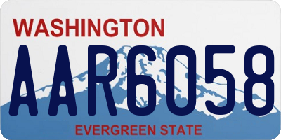 WA license plate AAR6058