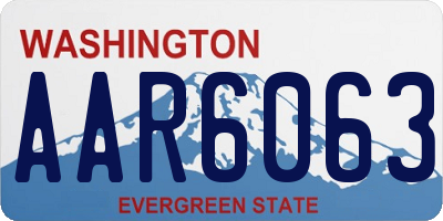 WA license plate AAR6063