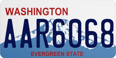 WA license plate AAR6068