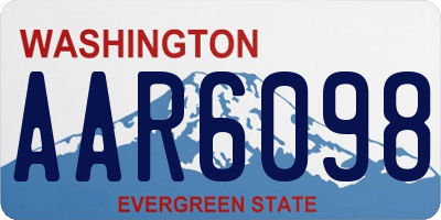 WA license plate AAR6098