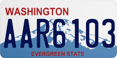 WA license plate AAR6103