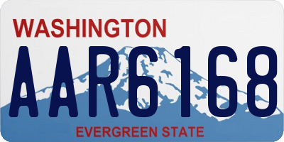 WA license plate AAR6168