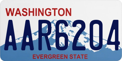 WA license plate AAR6204