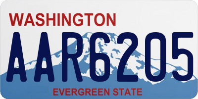WA license plate AAR6205