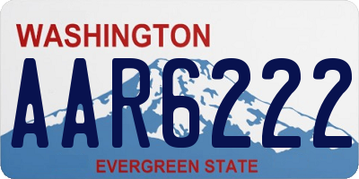 WA license plate AAR6222