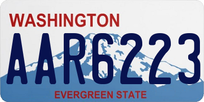 WA license plate AAR6223