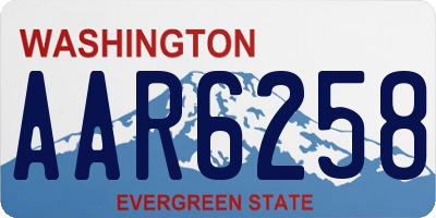 WA license plate AAR6258