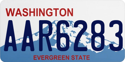 WA license plate AAR6283