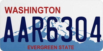 WA license plate AAR6304