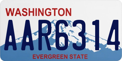 WA license plate AAR6314