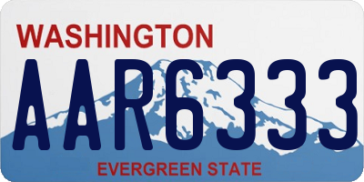 WA license plate AAR6333