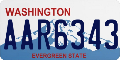 WA license plate AAR6343