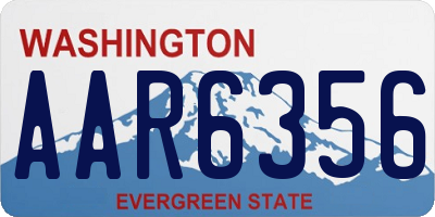 WA license plate AAR6356