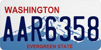 WA license plate AAR6358
