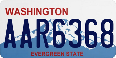 WA license plate AAR6368