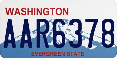 WA license plate AAR6378