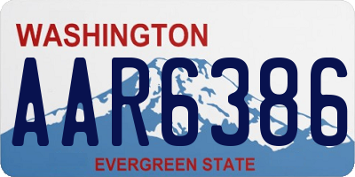 WA license plate AAR6386