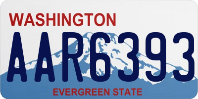 WA license plate AAR6393
