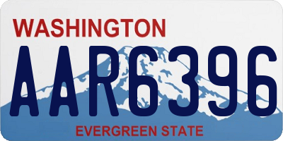 WA license plate AAR6396
