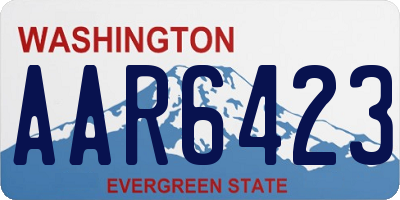WA license plate AAR6423