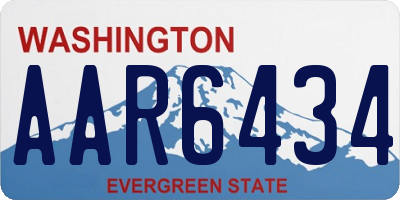 WA license plate AAR6434