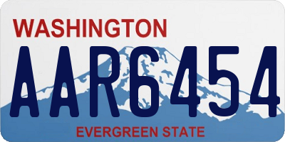 WA license plate AAR6454