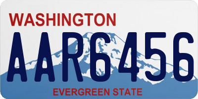 WA license plate AAR6456