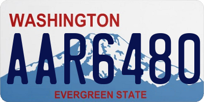 WA license plate AAR6480