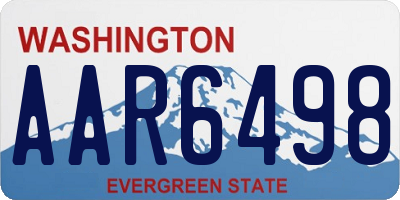 WA license plate AAR6498