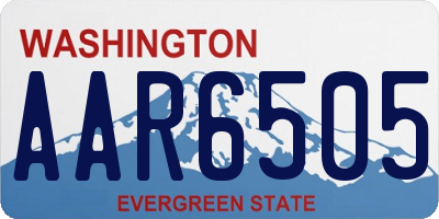 WA license plate AAR6505