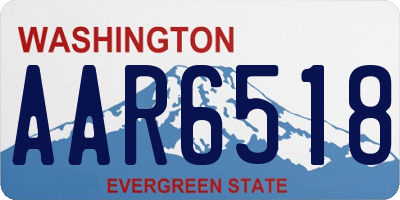 WA license plate AAR6518