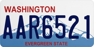 WA license plate AAR6521