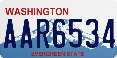 WA license plate AAR6534