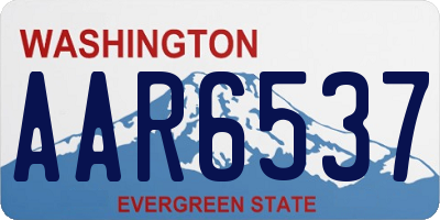 WA license plate AAR6537