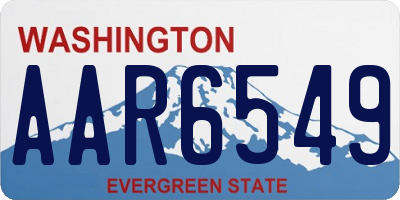 WA license plate AAR6549