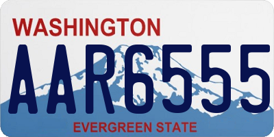 WA license plate AAR6555