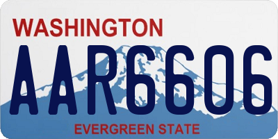 WA license plate AAR6606