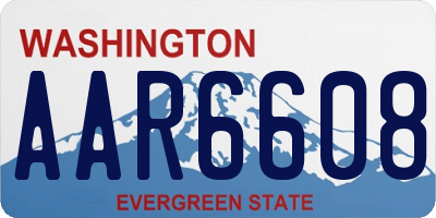 WA license plate AAR6608