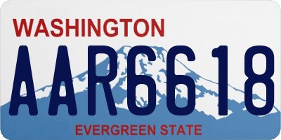 WA license plate AAR6618