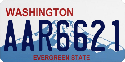 WA license plate AAR6621