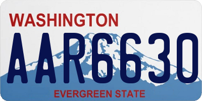 WA license plate AAR6630