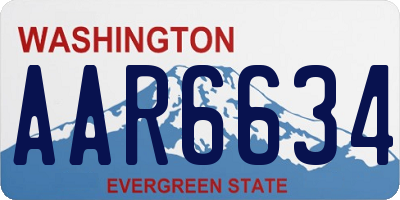WA license plate AAR6634