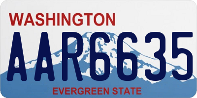WA license plate AAR6635