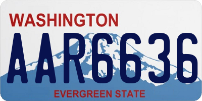 WA license plate AAR6636