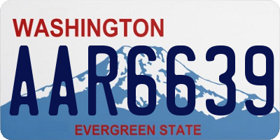 WA license plate AAR6639