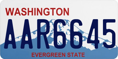 WA license plate AAR6645
