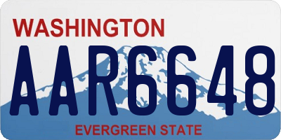 WA license plate AAR6648
