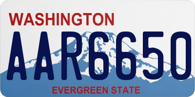 WA license plate AAR6650