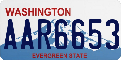 WA license plate AAR6653
